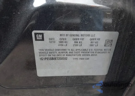 2014 Chevrolet Cruze 2Lt Auto z USA, uszkodzony, nr VIN 1G1PE5SB8E7258592